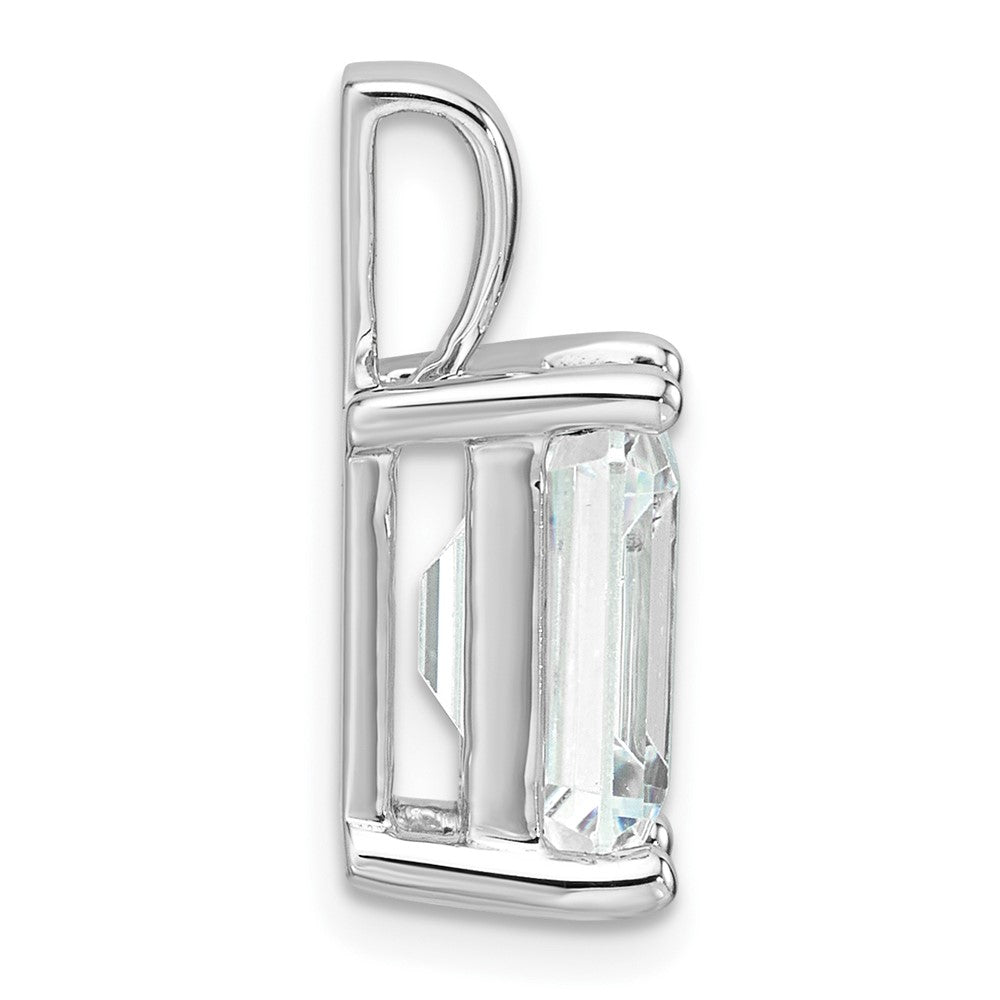14K Weißgold 5 ct. zertifizierter im Labor gezüchteter Diamant VS/SI+ G+ Smaragd Komplett-Vierzack-Anhänger