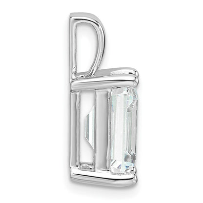 14K Weißgold 5 ct. Laborgezüchteter Diamant VS/SI+ G+ Smaragdschliff-Vierkrappen-Anhänger