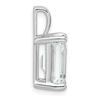 14K Weißgold 5 ct. Laborgezüchteter Diamant VS/SI+ G+ Smaragdschliff-Vierkrappen-Anhänger