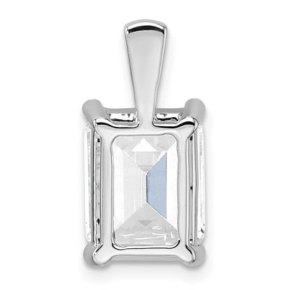 14K Weißgold 5 ct. zertifizierter im Labor gezüchteter Diamant VS/SI+ G+ Smaragd Komplett-Vierzack-Anhänger