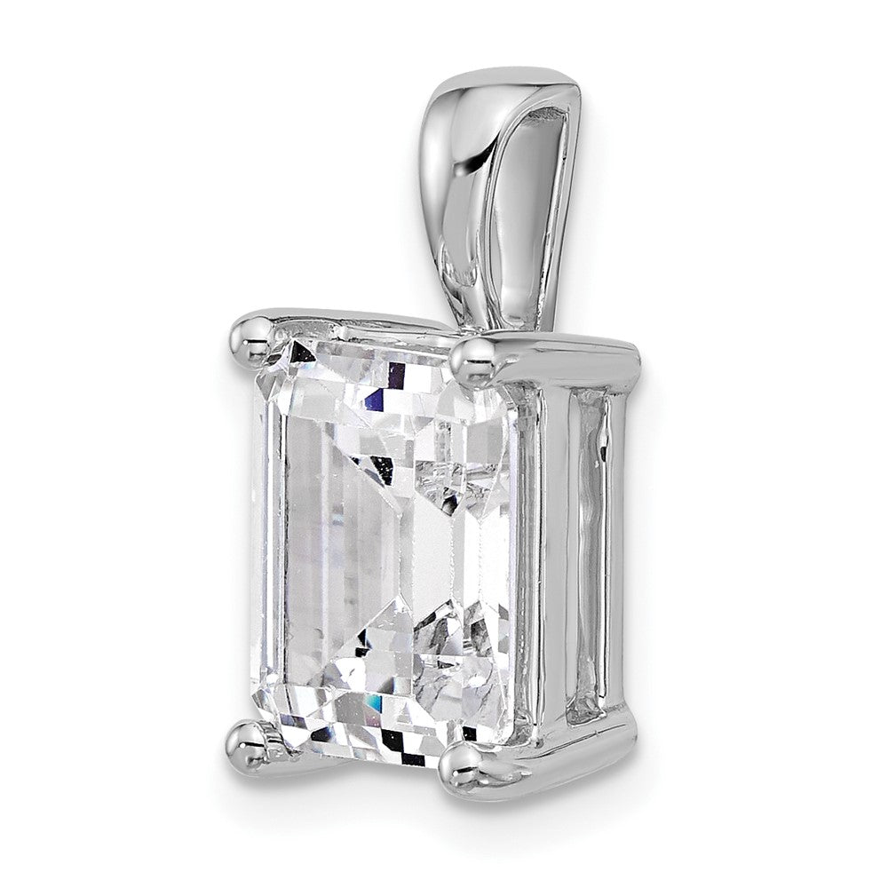 14K Weißgold 5 ct. zertifizierter im Labor gezüchteter Diamant VS/SI+ G+ Smaragd Komplett-Vierzack-Anhänger
