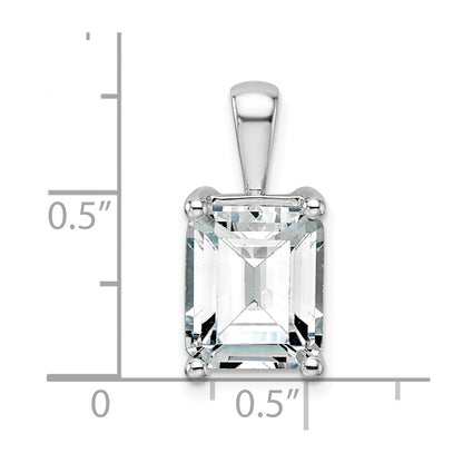 14K Weißgold 5 ct. zertifizierter im Labor gezüchteter Diamant VS/SI+ G+ Smaragd Komplett-Vierzack-Anhänger
