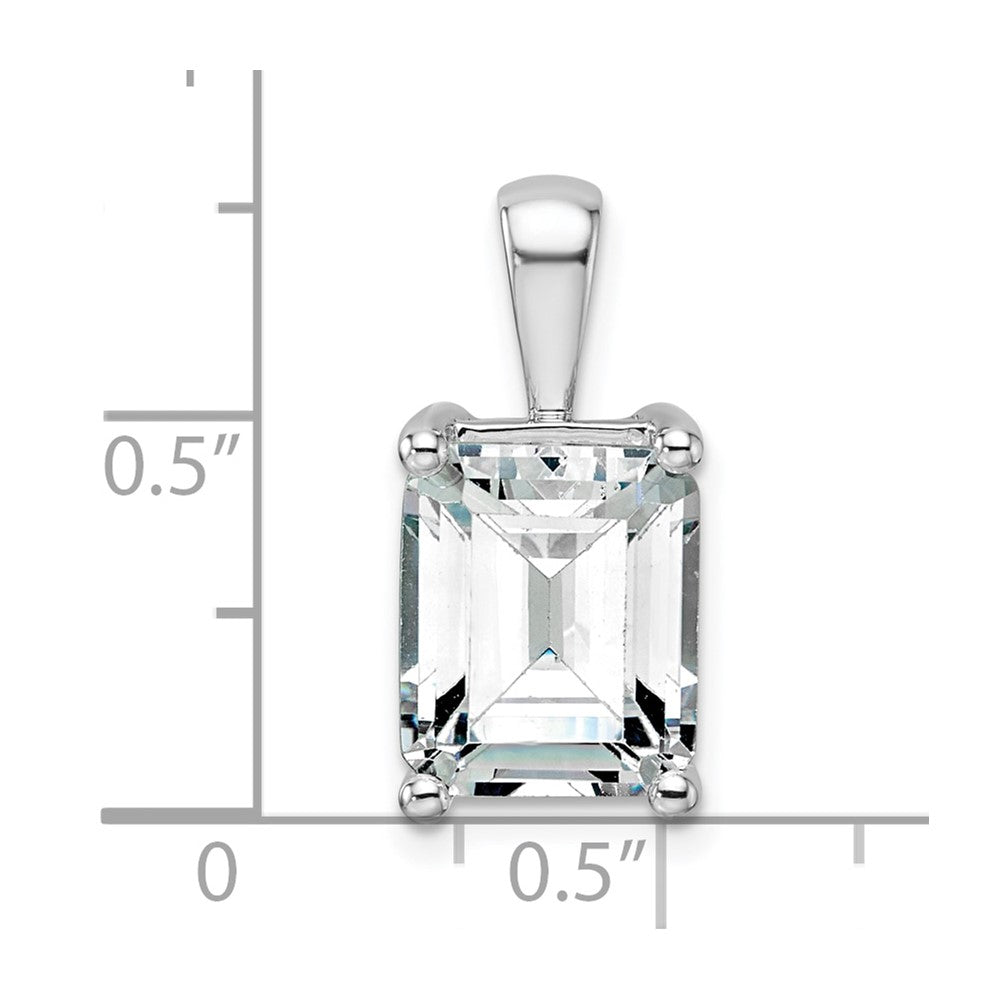 14K Weißgold 5 ct. Laborgezüchteter Diamant VS/SI+ G+ Smaragdschliff-Vierkrappen-Anhänger