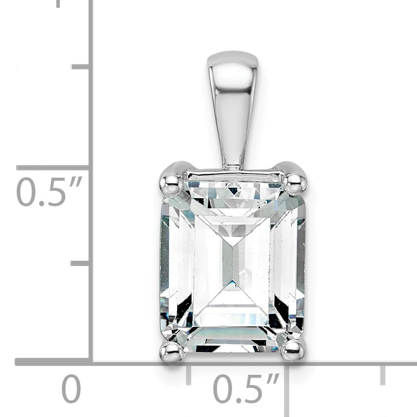 14K Weißgold 5 ct. Laborgezüchteter Diamant VS/SI+ G+ Smaragdschliff-Vierkrappen-Anhänger