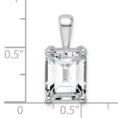 14K Weißgold 5 ct. Laborgezüchteter Diamant VS/SI+ G+ Smaragdschliff-Vierkrappen-Anhänger