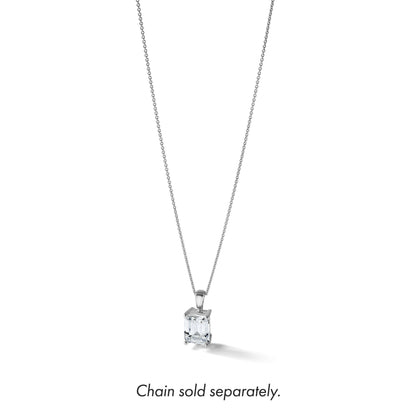 14k Weißgold 4 ct. Certified Lab Grown Diamant VS/SI+ G+ Emerald Complete Four Prong Pendant