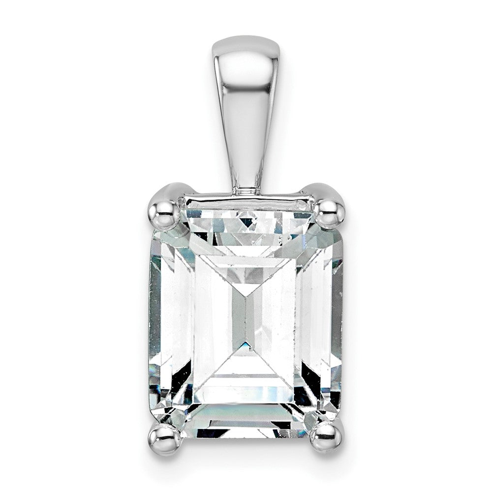 14K Weißgold 5 ct. zertifizierter im Labor gezüchteter Diamant VS/SI+ G+ Smaragd Komplett-Vierzack-Anhänger