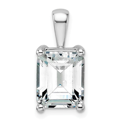 14K Weißgold 5 ct. zertifizierter im Labor gezüchteter Diamant VS/SI+ G+ Smaragd Komplett-Vierzack-Anhänger