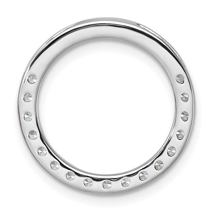 14K Weißgold 1 ct. Labordiamant VS/SI+ G+ Kreis-Kettengleitanhänger