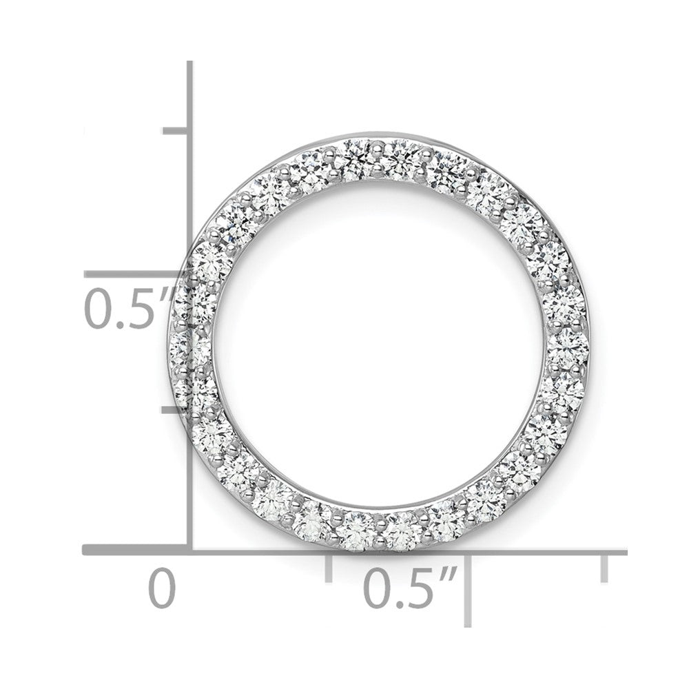 14K Weißgold 1 ct. Labordiamant VS/SI+ G+ Kreis-Kettengleitanhänger