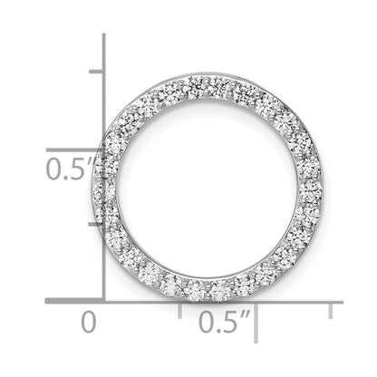 14K Weißgold 1 ct. Labordiamant VS/SI+ G+ Kreis-Kettengleitanhänger