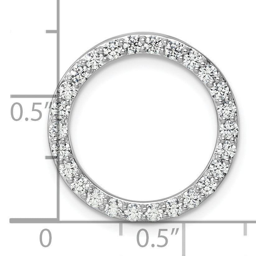 14K Weißgold 1 ct. Labordiamant VS/SI+ G+ Kreis-Kettengleitanhänger