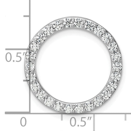 14K Weißgold 1 ct. Labordiamant VS/SI+ G+ Kreis-Kettengleitanhänger