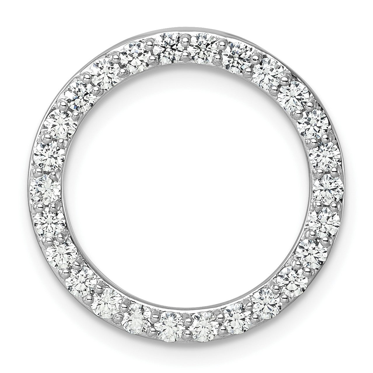 14K Weißgold 1 ct. Labordiamant VS/SI+ G+ Kreis-Kettengleitanhänger