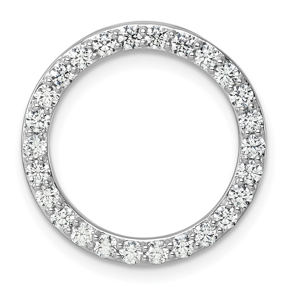 14K Weißgold 1 ct. Labordiamant VS/SI+ G+ Kreis-Kettengleitanhänger