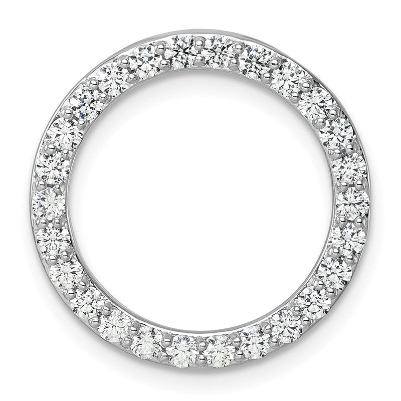 14K Weißgold 1 ct. Labordiamant VS/SI+ G+ Kreis-Kettengleitanhänger