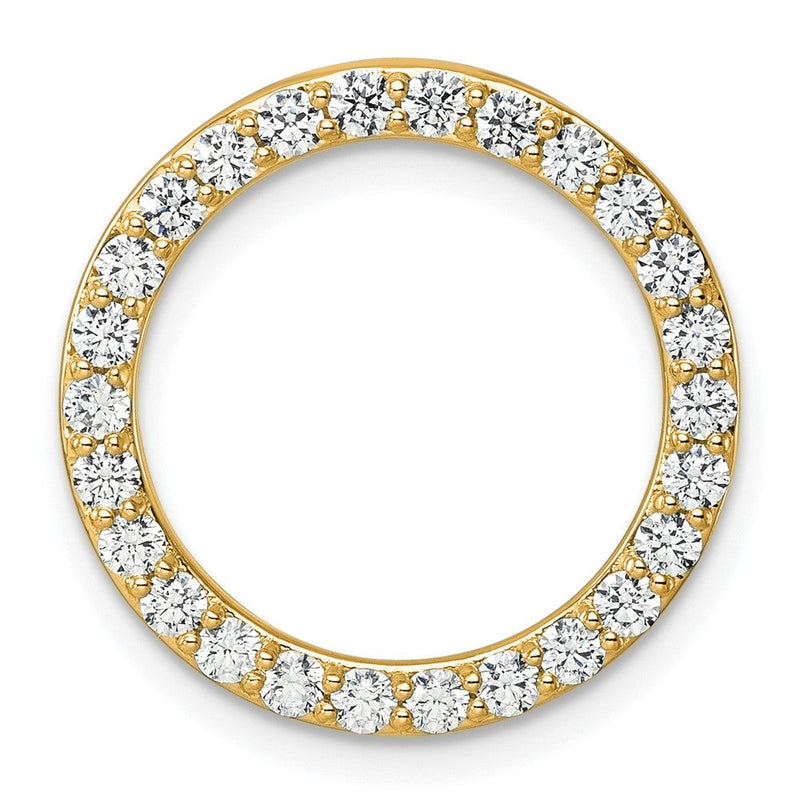14K Gelbgold 14K 1 Karat Im Labor Gezüchtet Diamant Vs+ F+ Kreis Kette Anhänger