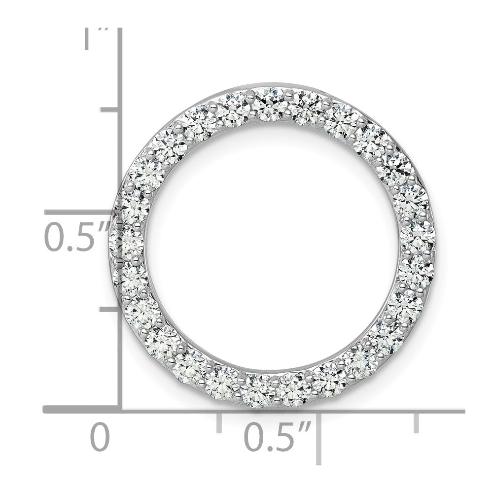 14K Weißgold Kreis-Kettenanhänger mit 1,5 ct. im Labor gezüchteten Diamanten, VS/SI+ G+