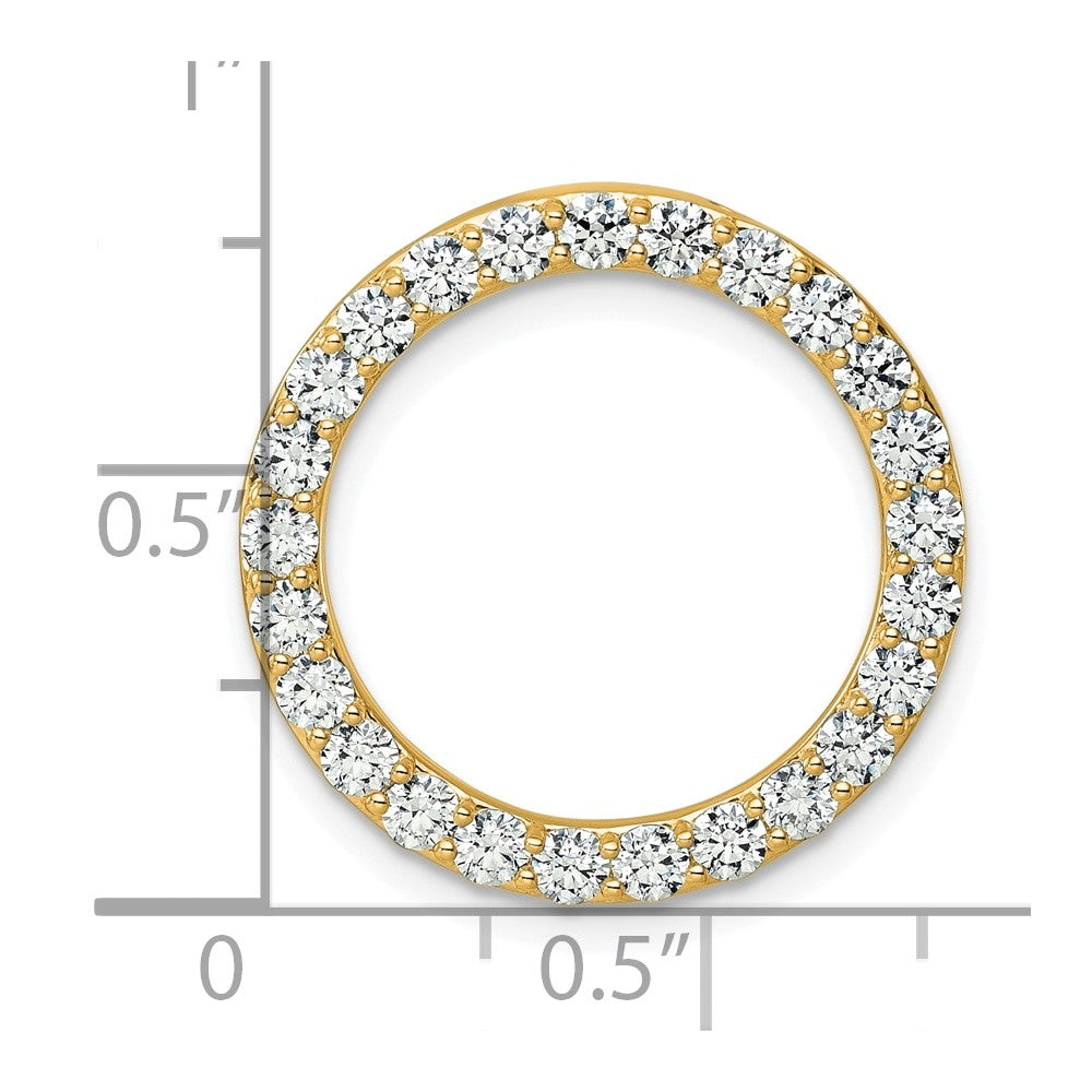 14K Gelbgold 1,5 ct. Laborgezüchteter Diamant VS/SI+ G+ Kreisketten-Gleitanhänger