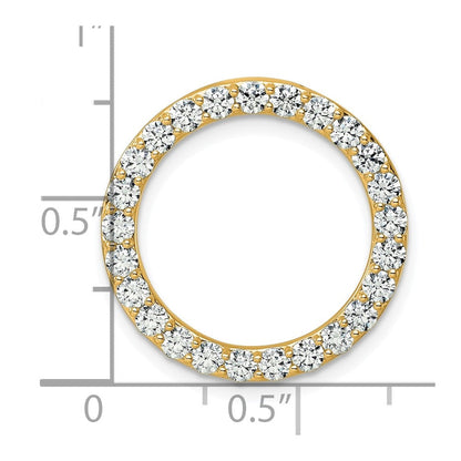 14K Gelbgold 1,5 ct. Laborgezüchteter Diamant VS/SI+ G+ Kreisketten-Gleitanhänger