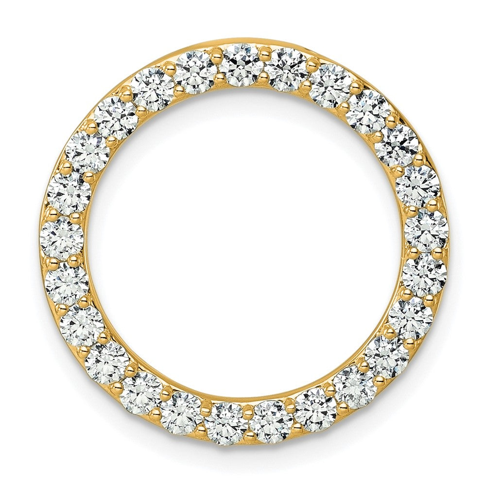 14K Gelbgold 1,5 ct. Laborgezüchteter Diamant VS/SI+ G+ Kreisketten-Gleitanhänger