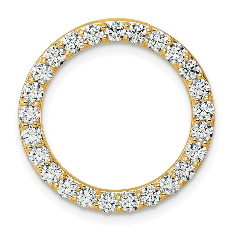 14K Gelbgold 1,5 ct. Laborgezüchteter Diamant VS/SI+ G+ Kreisketten-Gleitanhänger