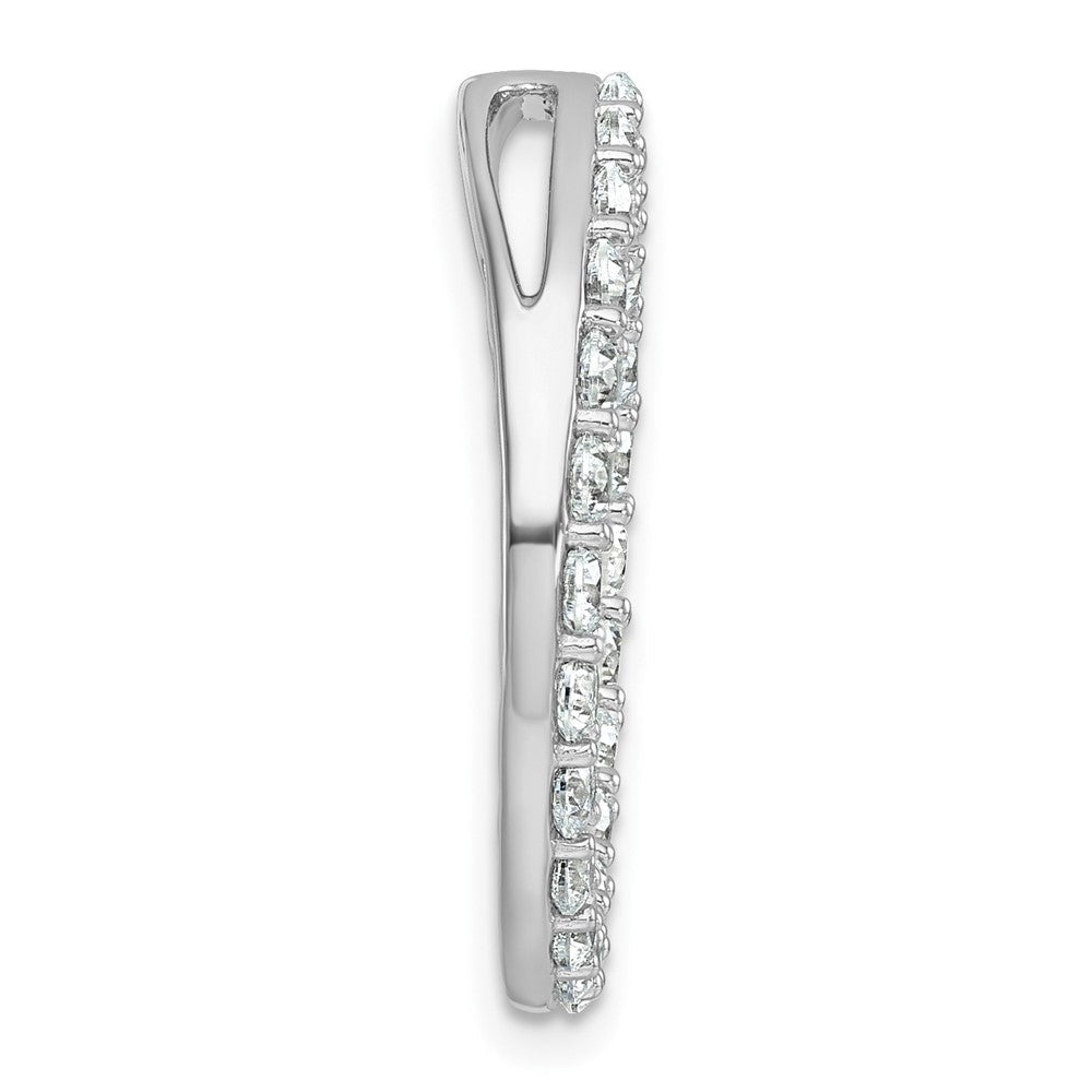 14K Weißgold 2 ct. Laborgezüchteter Diamant VS/SI+ G+ Kreisketten-Gleitanhänger