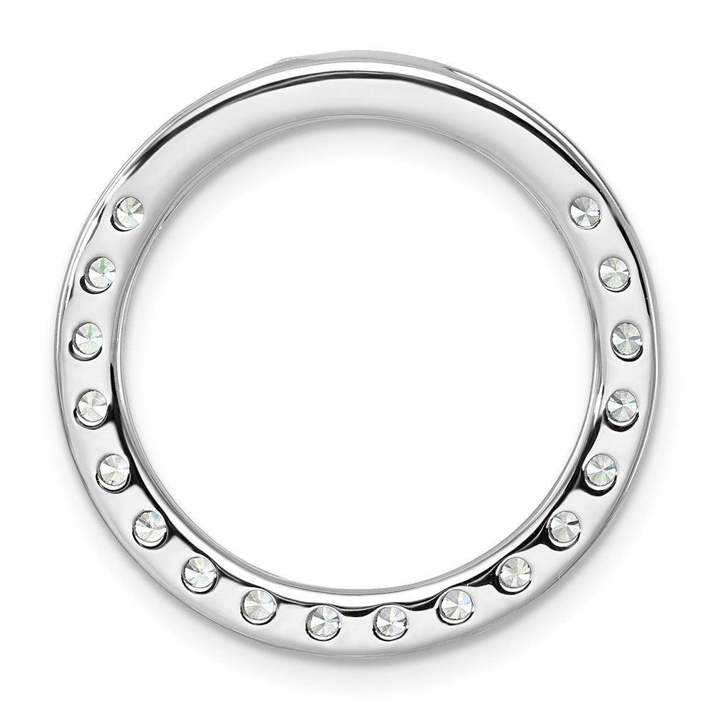 14K Weißgold 2 ct. Laborgezüchteter Diamant VS/SI+ G+ Kreisketten-Gleitanhänger