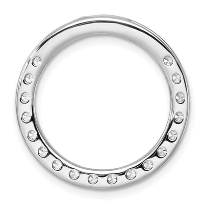 14K Weißgold 2 ct. Laborgezüchteter Diamant VS/SI+ G+ Kreisketten-Gleitanhänger