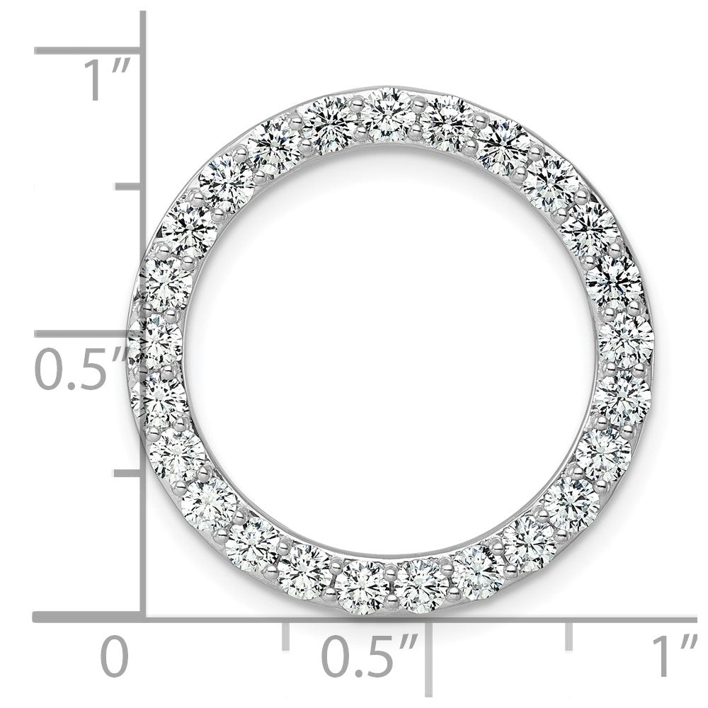14K Weißgold 2 ct. Laborgezüchteter Diamant VS/SI+ G+ Kreisketten-Gleitanhänger