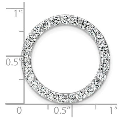 14K Weißgold 2 ct. Laborgezüchteter Diamant VS/SI+ G+ Kreisketten-Gleitanhänger