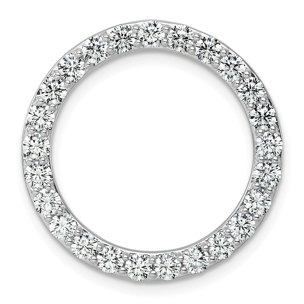 14K Weißgold 2 ct. Laborgezüchteter Diamant VS/SI+ G+ Kreisketten-Gleitanhänger