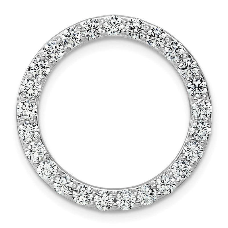 14K Weißgold 2 ct. Laborgezüchteter Diamant VS/SI+ G+ Kreisketten-Gleitanhänger