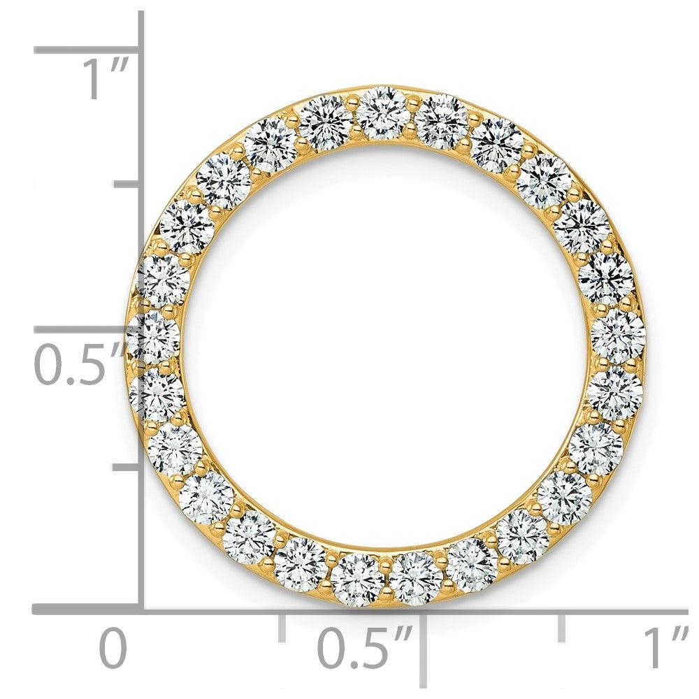 14K Gelbgold 14K 2 Karat Im Labor Gezüchtet Diamant Vs/si+ G+ Kreis Kette Anhänger