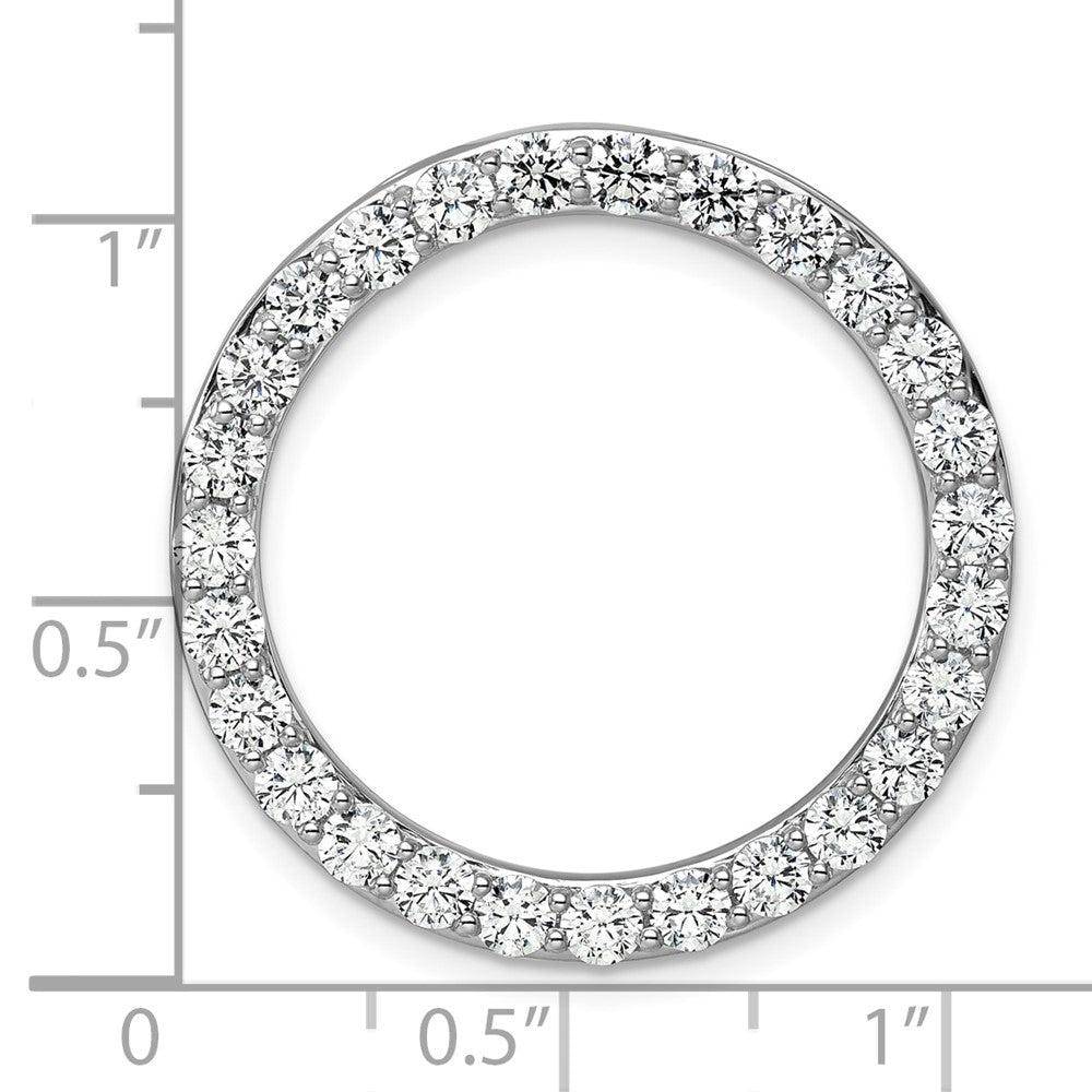 14K Weißgold Kreiskette Gleitanhänger mit 3 ct. laborgezüchtetem Diamant VS/SI+ G+