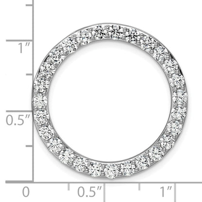 14K Weißgold Kreiskette Gleitanhänger mit 3 ct. laborgezüchtetem Diamant VS/SI+ G+