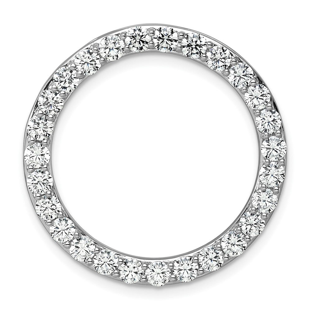14K Weißgold Kreiskette Gleitanhänger mit 3 ct. laborgezüchtetem Diamant VS/SI+ G+