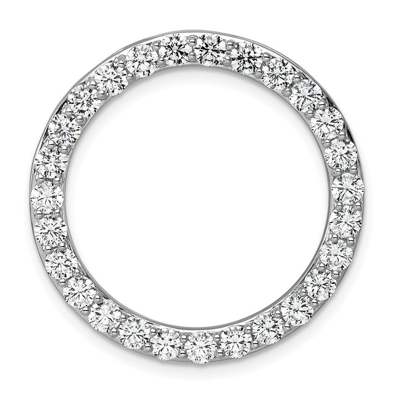 14K Weißgold Kreiskette Gleitanhänger mit 3 ct. laborgezüchtetem Diamant VS/SI+ G+