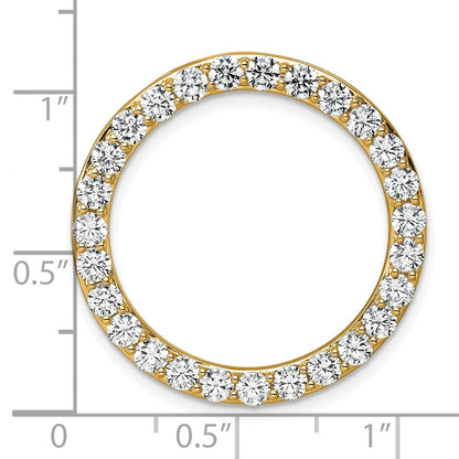 14K Gelbgold Kreis-Kettenanhänger mit 3 ct. im Labor gezüchteten Diamanten VS/SI+ G+