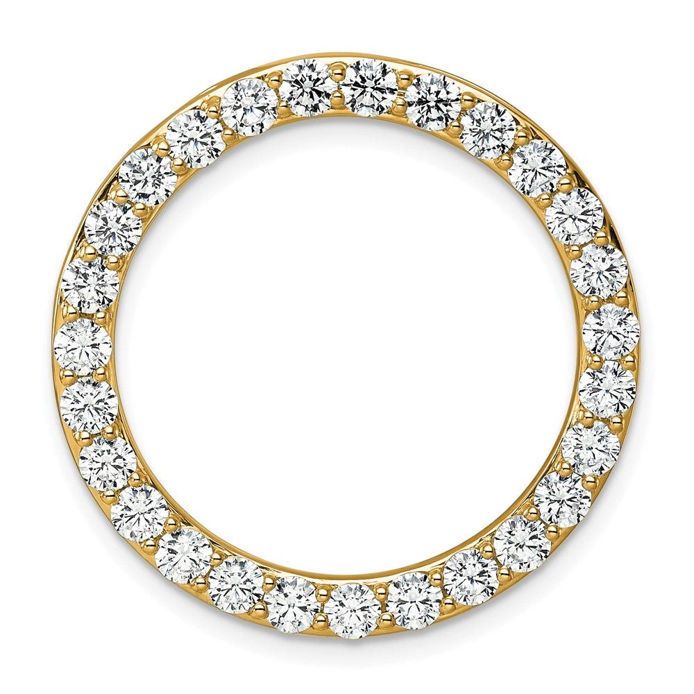 14K Gelbgold Kreis-Kettenanhänger mit 3 ct. im Labor gezüchteten Diamanten VS/SI+ G+