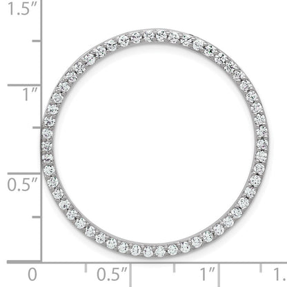 14K Weißgold 1 ct. Laborgezüchteter Diamant VS/SI+ G+ Runder Ketten-Gleitanhänger