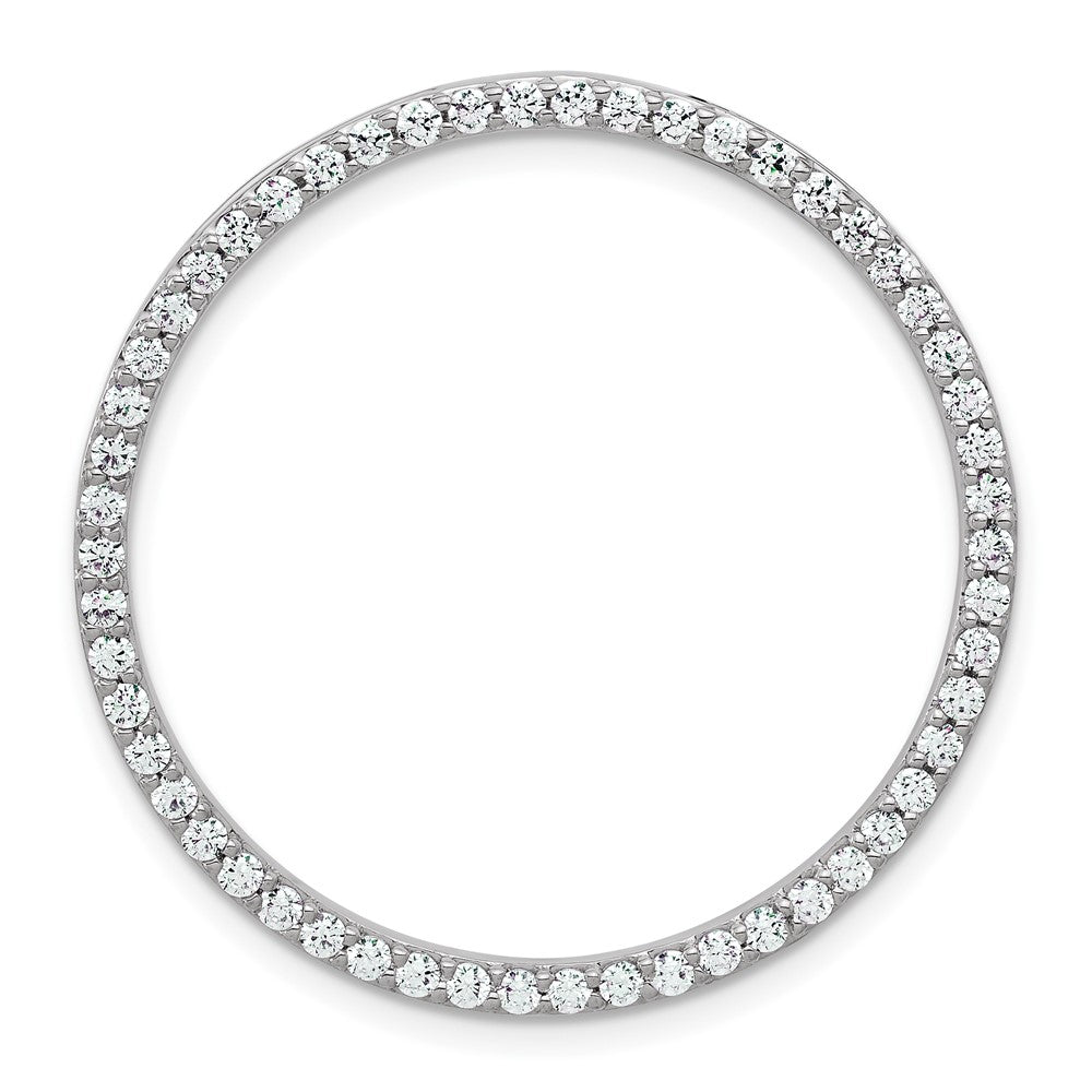 14K Weißgold 1 ct. Laborgezüchteter Diamant VS/SI+ G+ Runder Ketten-Gleitanhänger