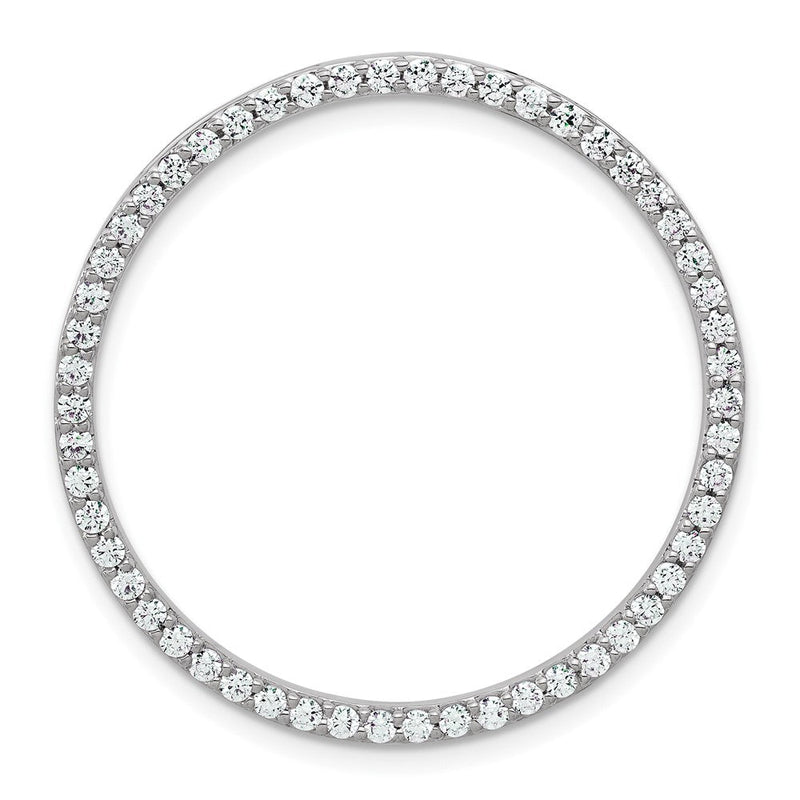 14K Weißgold 1 ct. Laborgezüchteter Diamant VS/SI+ G+ Runder Ketten-Gleitanhänger