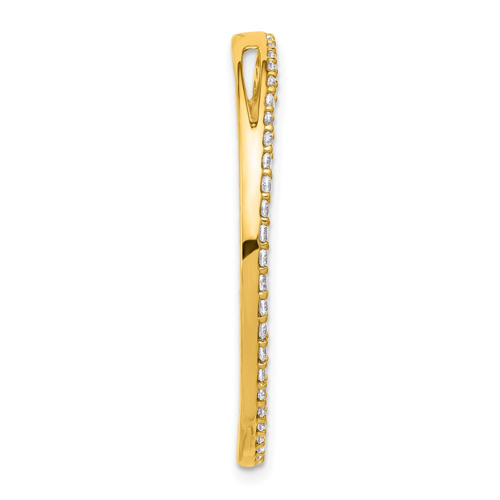 14 K Gelbgold Kreis-Gleitanhänger an Kette mit 1 ct. im Labor gezüchtetem Diamant VS/SI+ G+