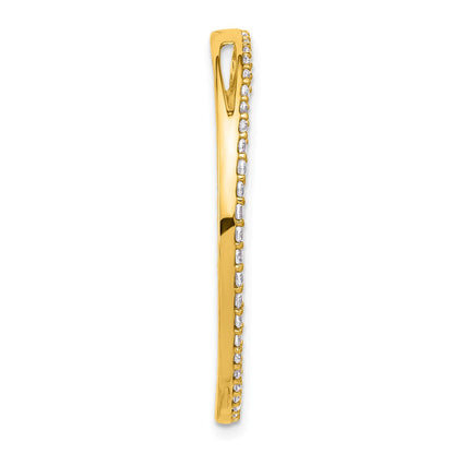 14 K Gelbgold Kreis-Gleitanhänger an Kette mit 1 ct. im Labor gezüchtetem Diamant VS/SI+ G+