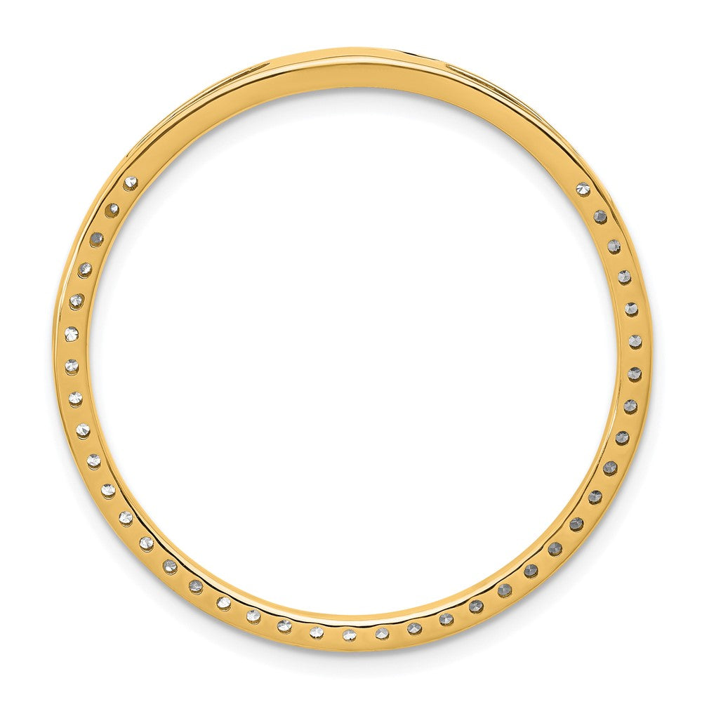 14 K Gelbgold Kreis-Gleitanhänger an Kette mit 1 ct. im Labor gezüchtetem Diamant VS/SI+ G+