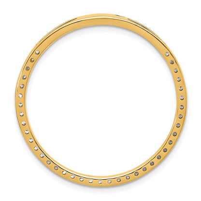14 K Gelbgold Kreis-Gleitanhänger an Kette mit 1 ct. im Labor gezüchtetem Diamant VS/SI+ G+