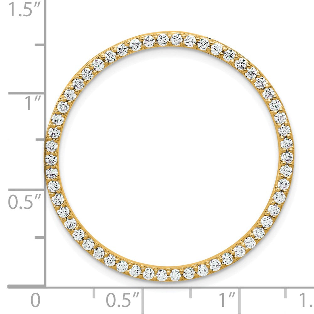 14 K Gelbgold Kreis-Gleitanhänger an Kette mit 1 ct. im Labor gezüchtetem Diamant VS/SI+ G+