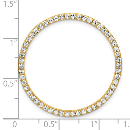 14 K Gelbgold Kreis-Gleitanhänger an Kette mit 1 ct. im Labor gezüchtetem Diamant VS/SI+ G+