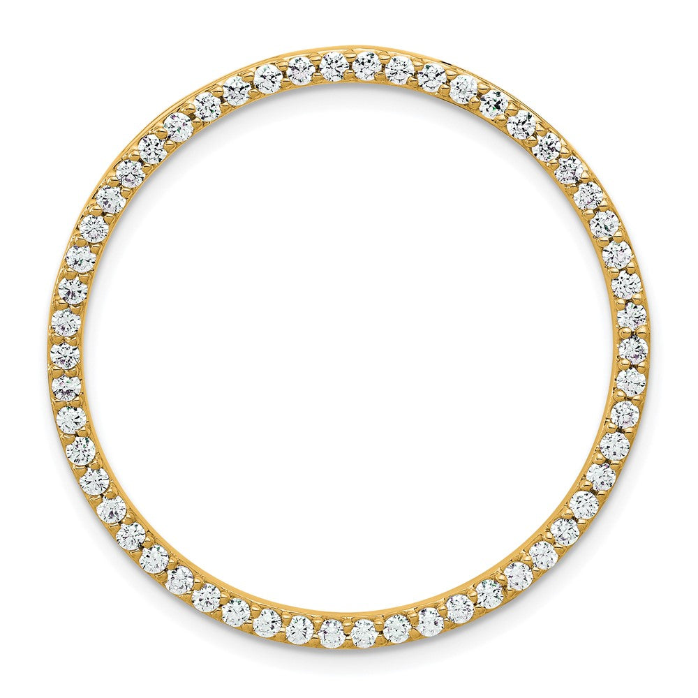 14 K Gelbgold Kreis-Gleitanhänger an Kette mit 1 ct. im Labor gezüchtetem Diamant VS/SI+ G+